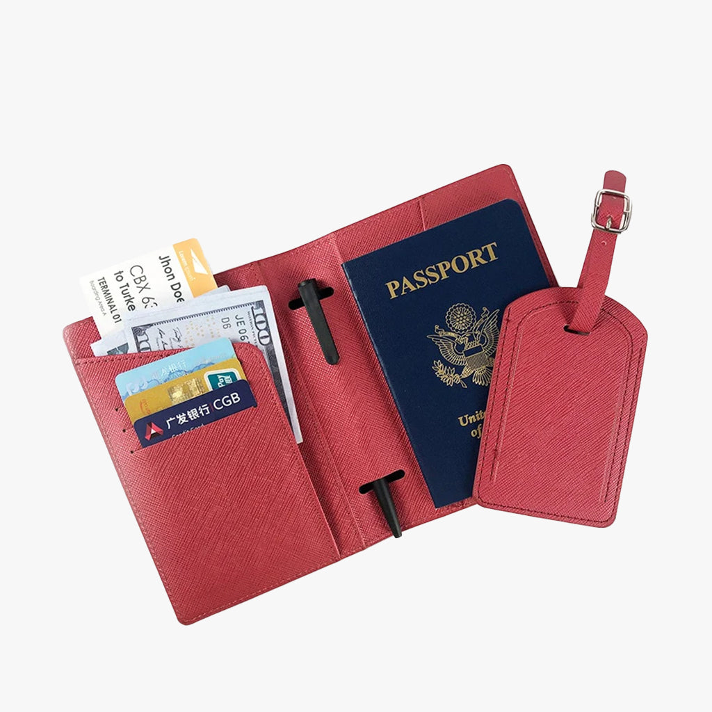 Passport Holder Cover with Luggage Tag